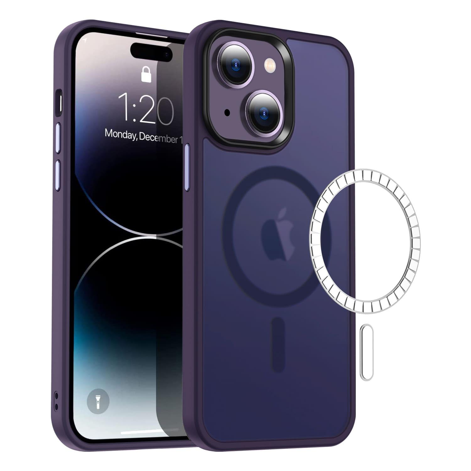 Casify Classic Hybrid iPhone Hoesje met MagSafe Mat Donkerpaars2