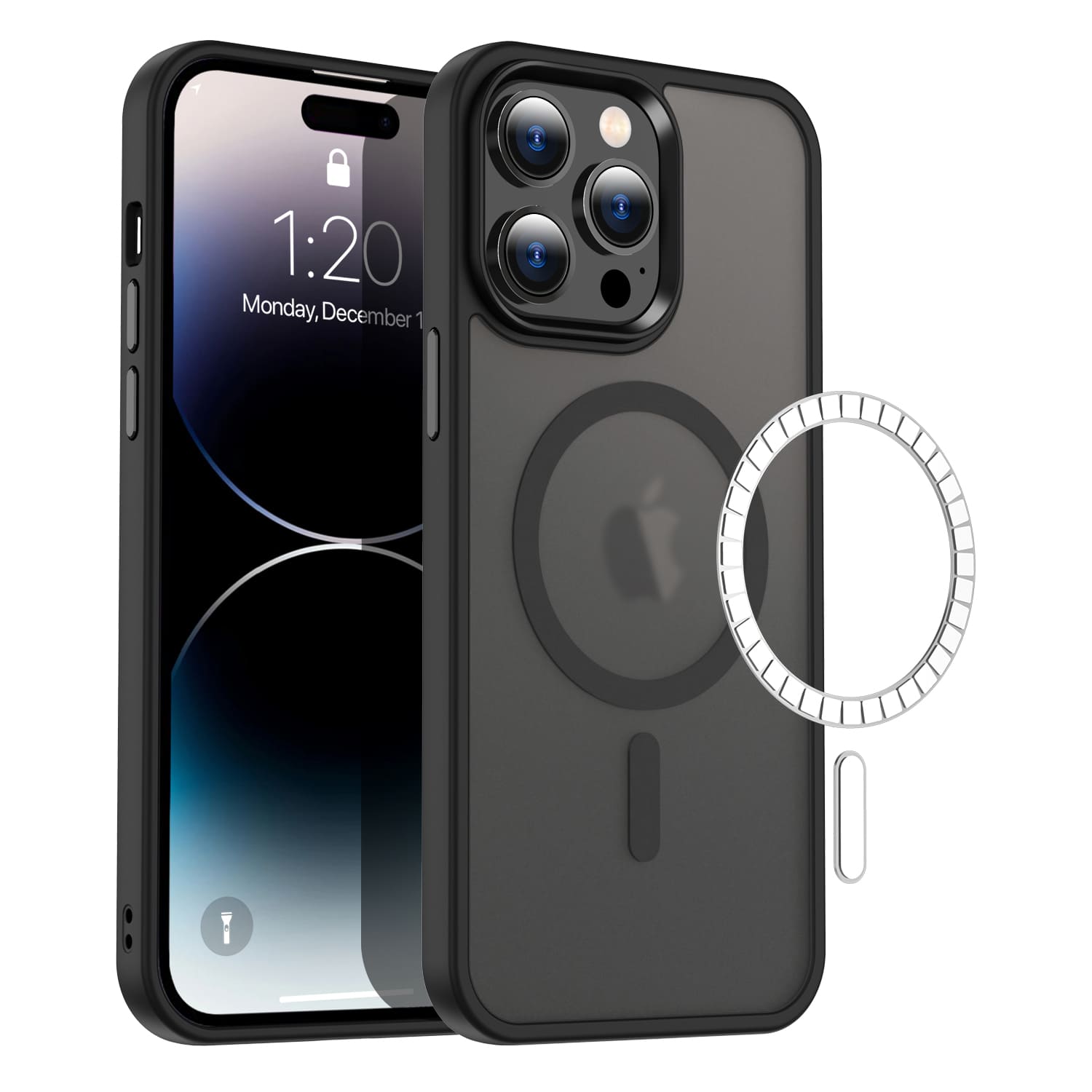 Casify Classic Hybrid iPhone Hoesje met MagSafe Mat Zwart