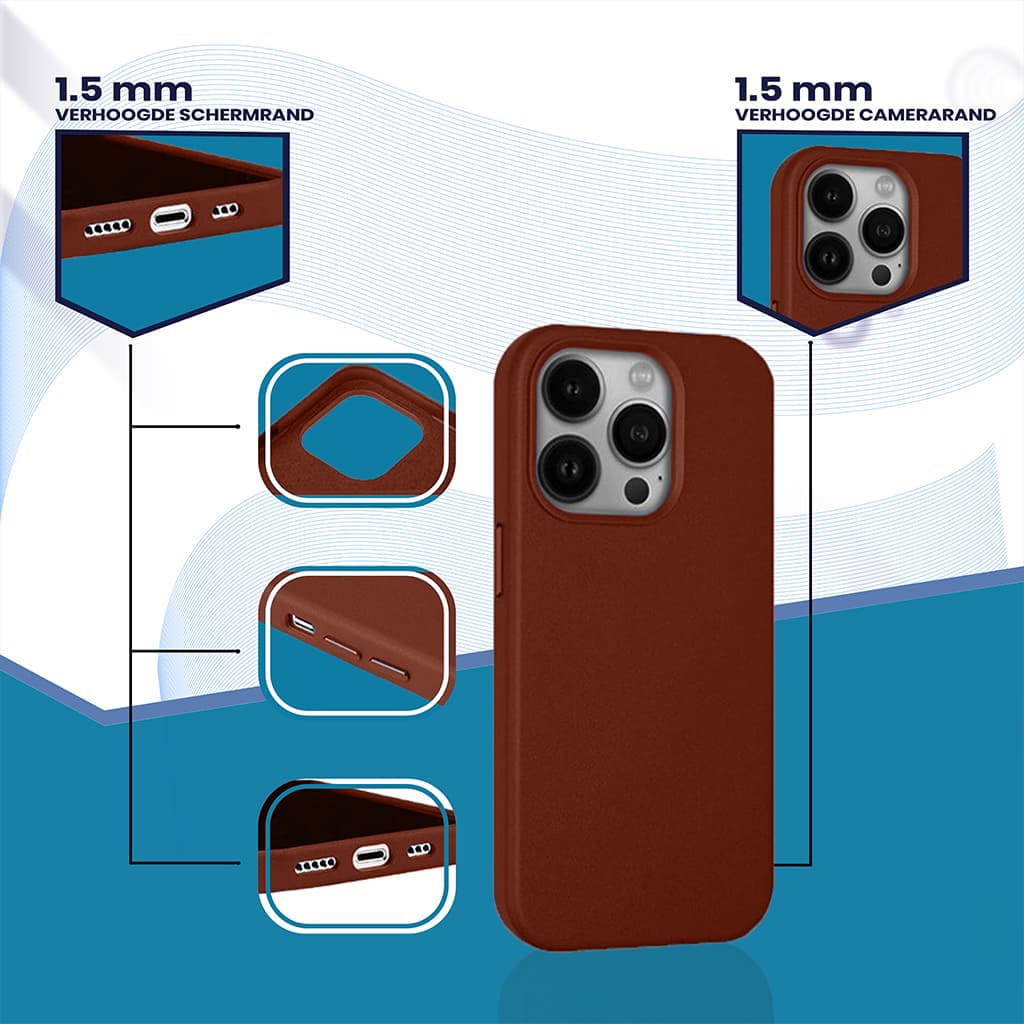 Casify Leren Hoesje met MagSafe voor de iPhone 14 Plus - Omber