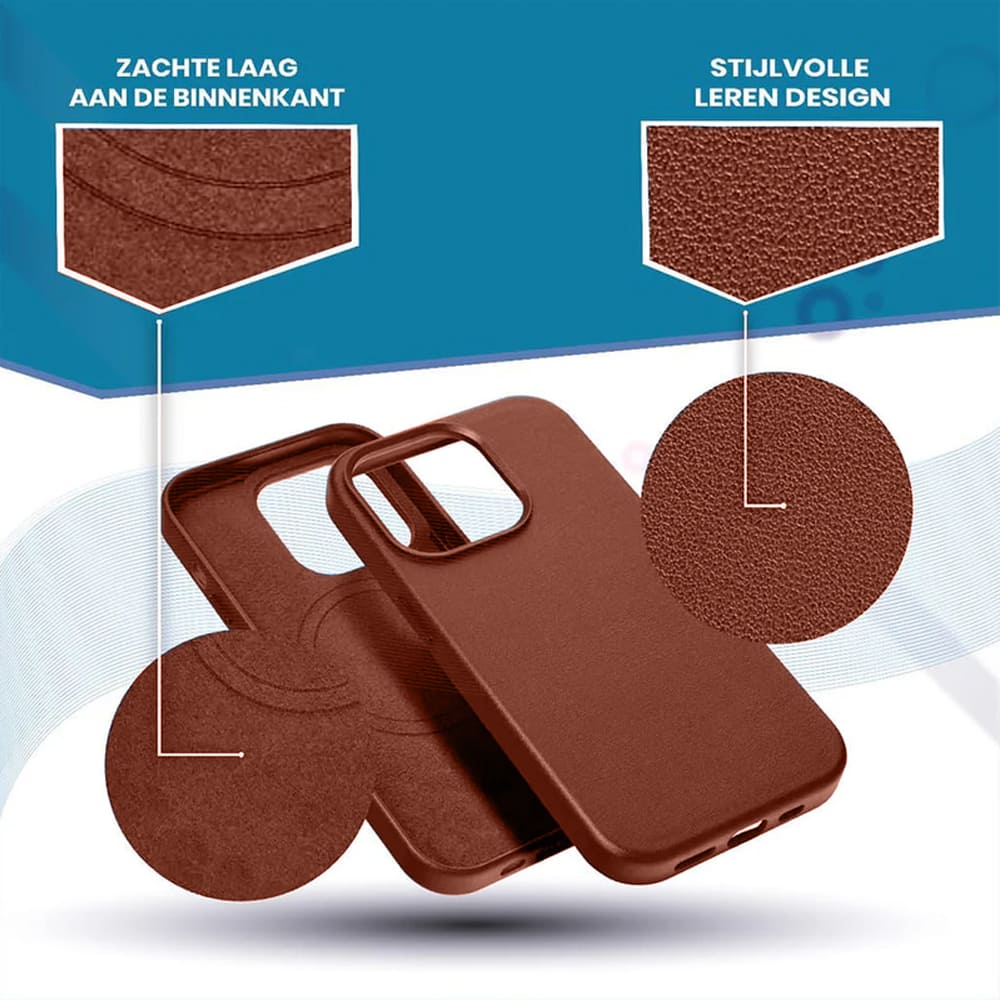Casify Leren Hoesje met MagSafe voor de iPhone 14 Plus - Omber