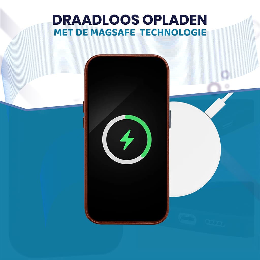 Casify Leren Hoesje met MagSafe voor de iPhone 14 Plus - Omber