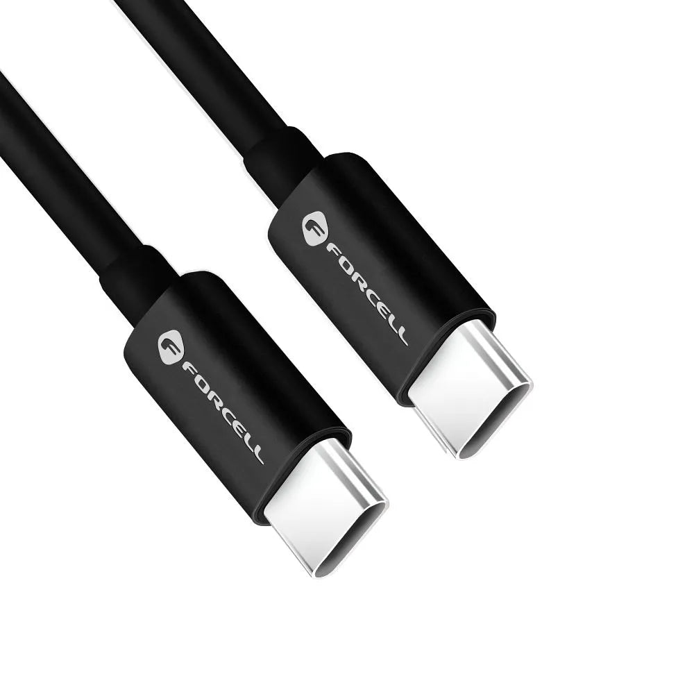 Forcell USB-C naar USB-C Kabel 60W QC4.0/PD – 1 meter – Zwart