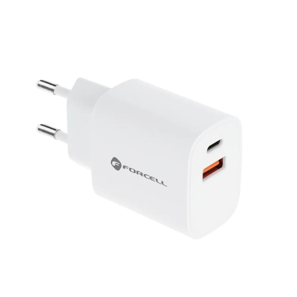 Forcell Oplader – Wall Charger – 30 Watt – USB-C & USB-A – Wit – productfoto 2