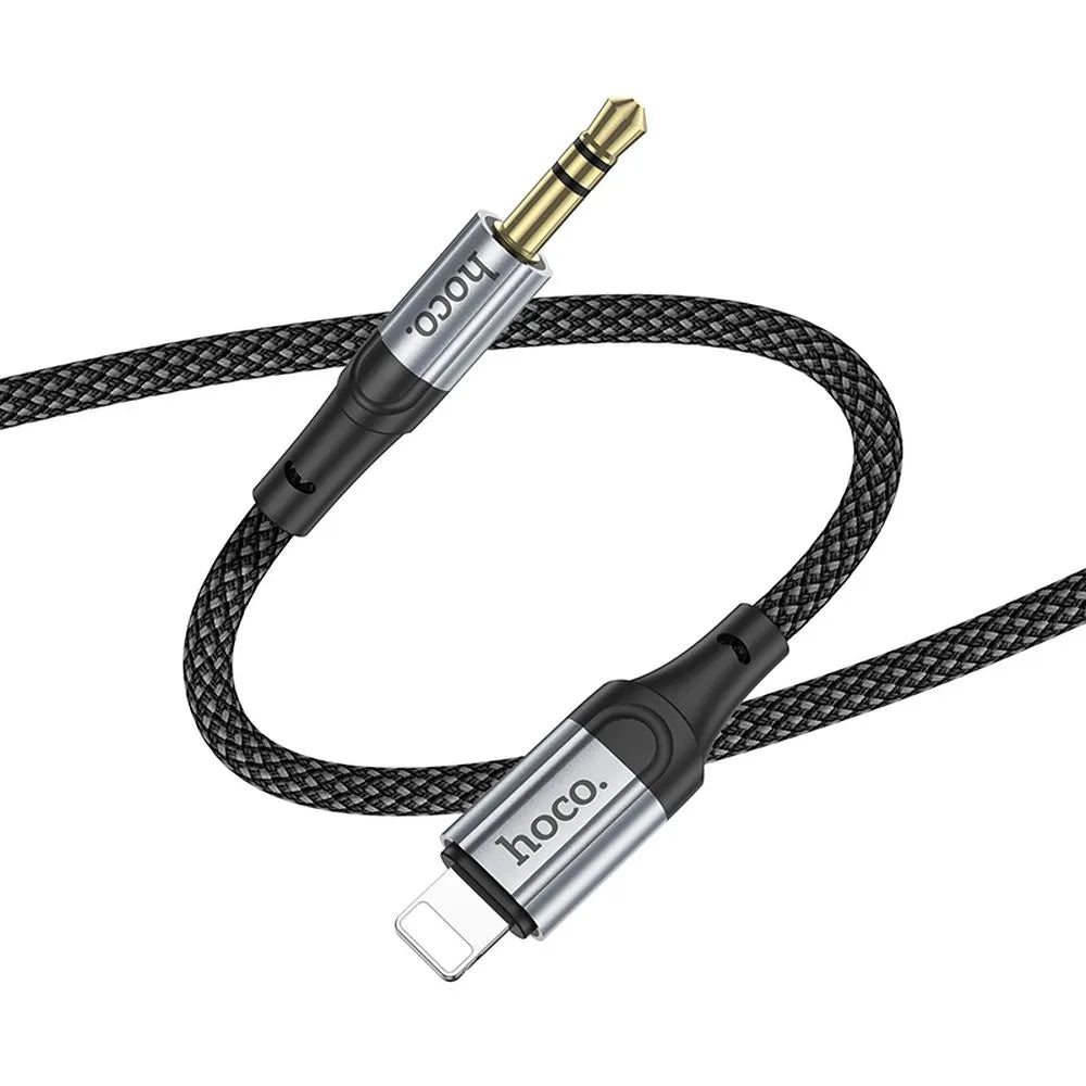 Hoco AUX kabel – Lightning naar 3,5 mm Jack – Audio kabel – 1 meter – Zwart – productfoto 4