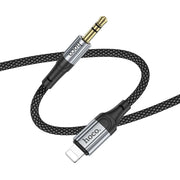 Hoco AUX kabel - Lightning naar 3,5 mm Jack – Audio kabel – 1 meter – Zwart