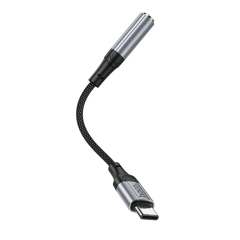 Hoco adapter USB-C naar 3,5 mm Jack – Audio adapter – 12 centimeter – Zwart – productfoto 3