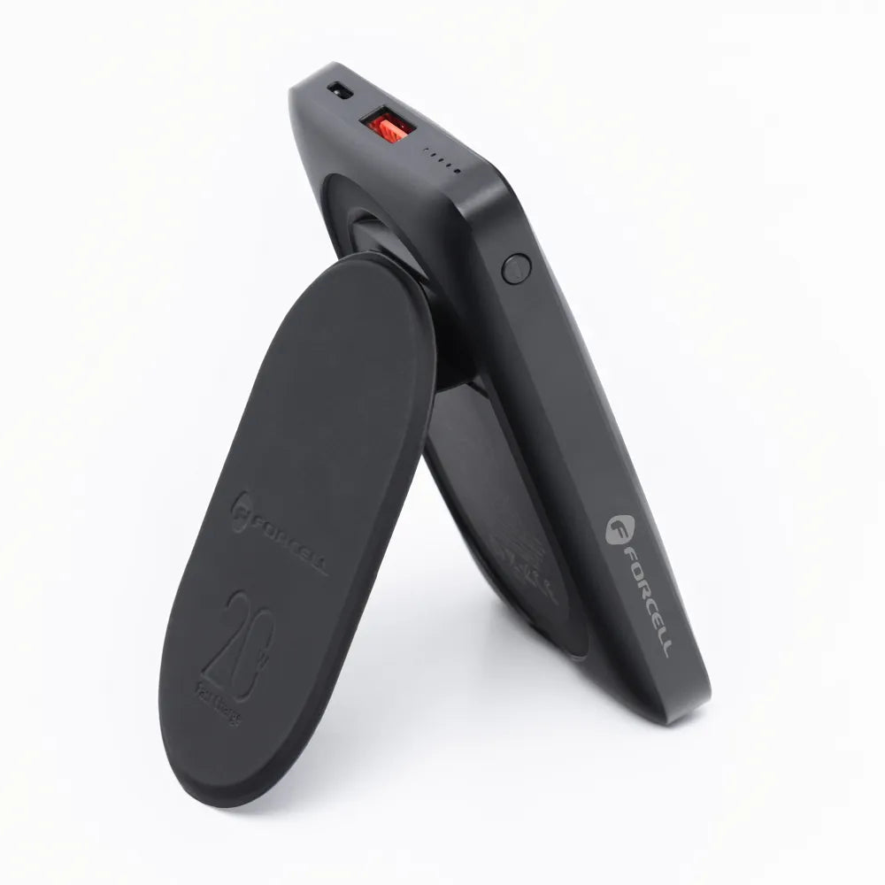 Forcell MagStand Powerbank met Standaard en MagSafe – 10.000 mAh – 20W – Zwart – productfoto 4
