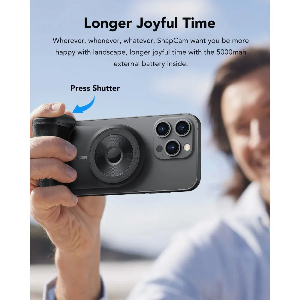 Veger Powerbank Snapcam met MagSafe – 5000 mAh – 20W – Zwart – productfoto 4