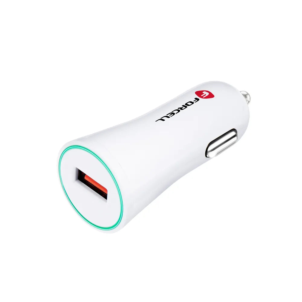 Forcell Autolader USB-A – Quick Charge 3.0 – 12/24V – 2.4A – Wit