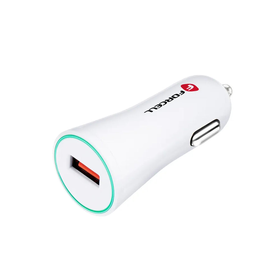 Forcell Autolader USB-A – Quick Charge 3.0 – 12/24V – 2.4A – Wit