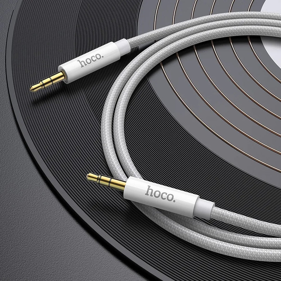 Hoco AUX kabel 3,5 mm Jack – Audio kabel Male to Male – 1 meter – Zilver