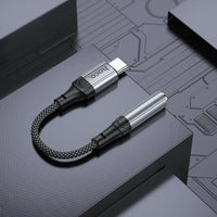 Hoco adapter USB-C naar 3,5 mm Jack – Audio adapter – 12 centimeter – Zwart