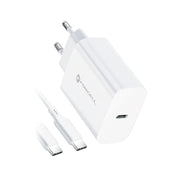 Forcell Oplader met USB-C naar USB-C kabel - 25 Watt - 1 meter - Wit
