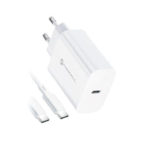 Forcell Oplader met USB-C naar USB-C kabel - 25 Watt - 1 meter - Wit