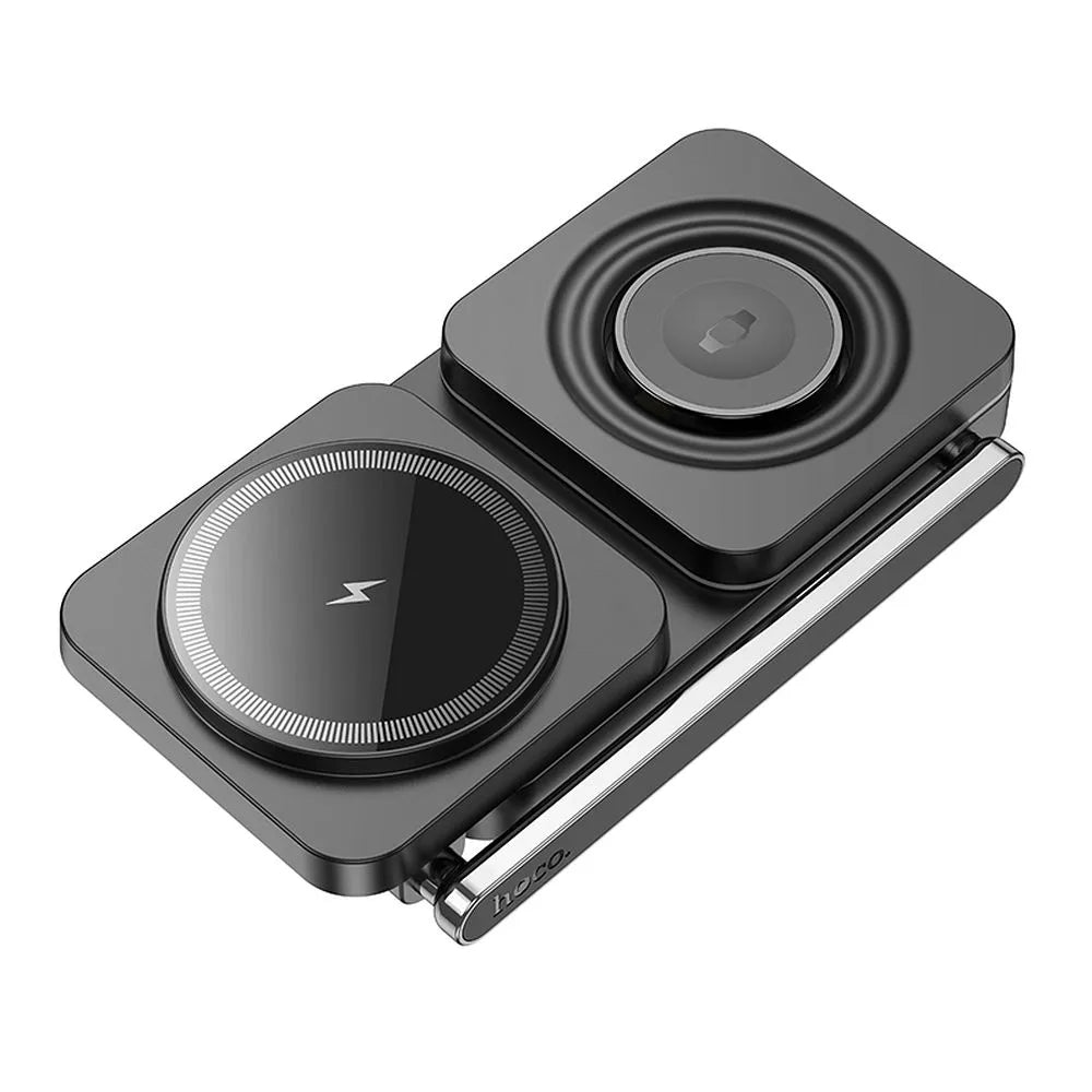 Hoco 3-in-1 Draadloze Oplader met MagSafe – 15W – Opvouwbaar – Zwart – productfoto 3