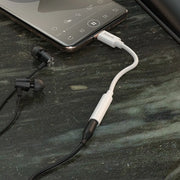 Hoco adapter USB-C naar 3,5 mm Jack – Audio adapter – 12 centimeter – Wit