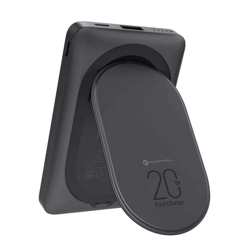 Forcell MagStand Powerbank met Standaard en MagSafe – 10.000 mAh – 20W – Zwart – productfoto 7