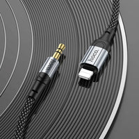 Hoco AUX kabel - Lightning naar 3,5 mm Jack – Audio kabel – 1 meter – Zwart