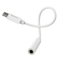 Hoco adapter USB-C naar 3,5 mm Jack – Audio adapter – 12 centimeter – Wit