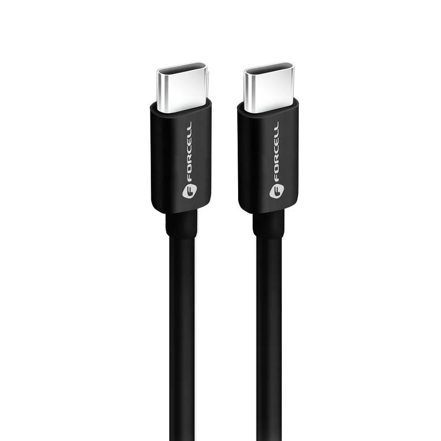 Forcell USB-C naar USB-C Kabel 60W QC4.0/PD – 1 meter – Zwart