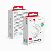 Forcell Oplader met USB-C naar Lightning kabel - 20 Watt - 1,2 meter - Wit