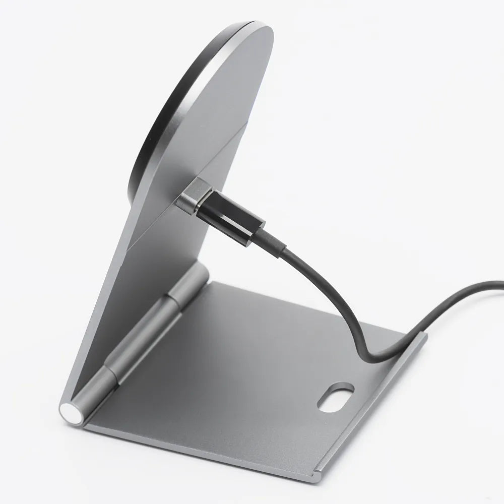 Forcell Flip Charge Qi2 Wireless Charger met MagSafe – USB-C – Draadloze Oplader – 15W – Zilver – productfoto 3
