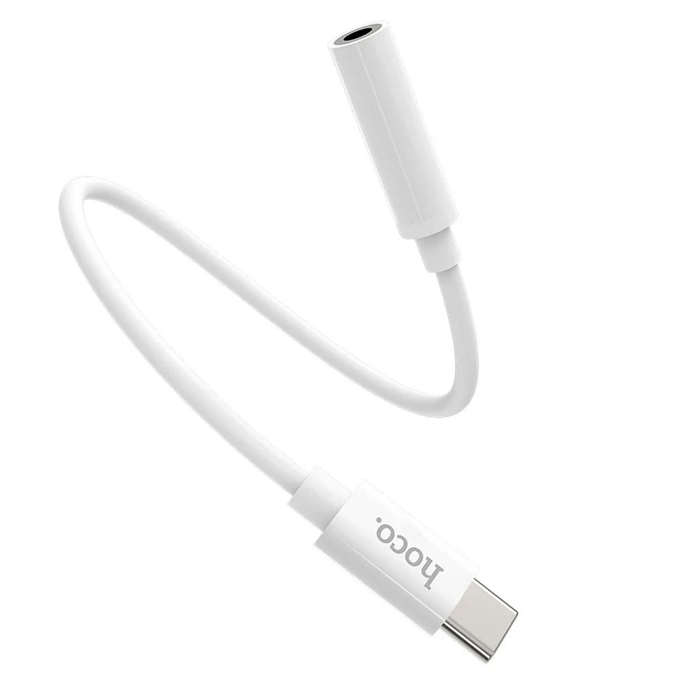 Hoco adapter USB-C naar 3,5 mm Jack – Audio adapter – 12 centimeter – Wit – productfoto 3