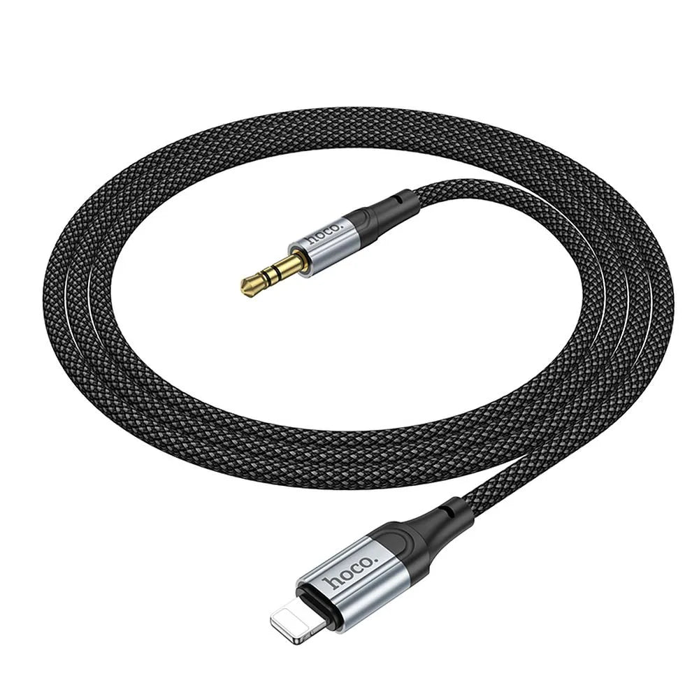 Hoco AUX kabel – Lightning naar 3,5 mm Jack – Audio kabel – 1 meter – Zwart – productfoto 5