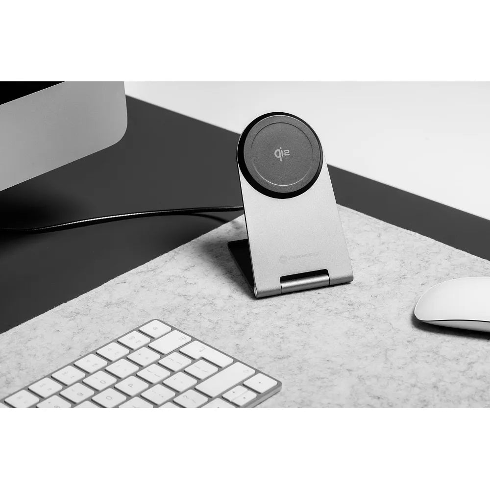 Forcell Flip Charge Qi2 Wireless Charger met MagSafe – USB-C – Draadloze Oplader – 15W – Zilver – productfoto 6