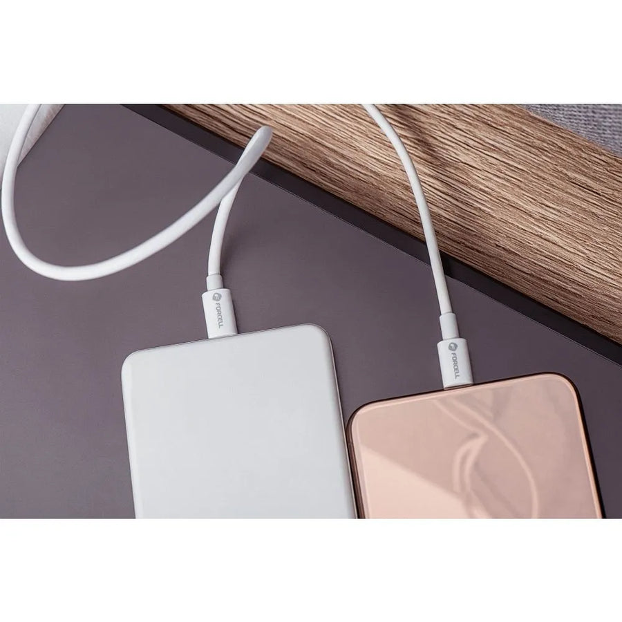 Forcell USB-C naar USB-C Kabel 60W QC4.0/PD – 2 meter – Wit