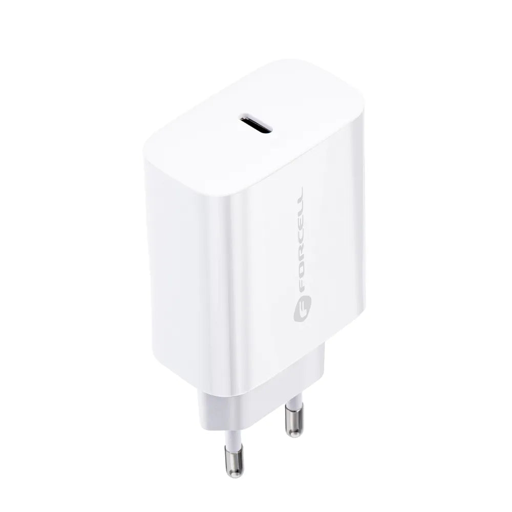 Forcell Oplader met USB-C naar USB-C kabel - 25 Watt - 1 meter - Wit