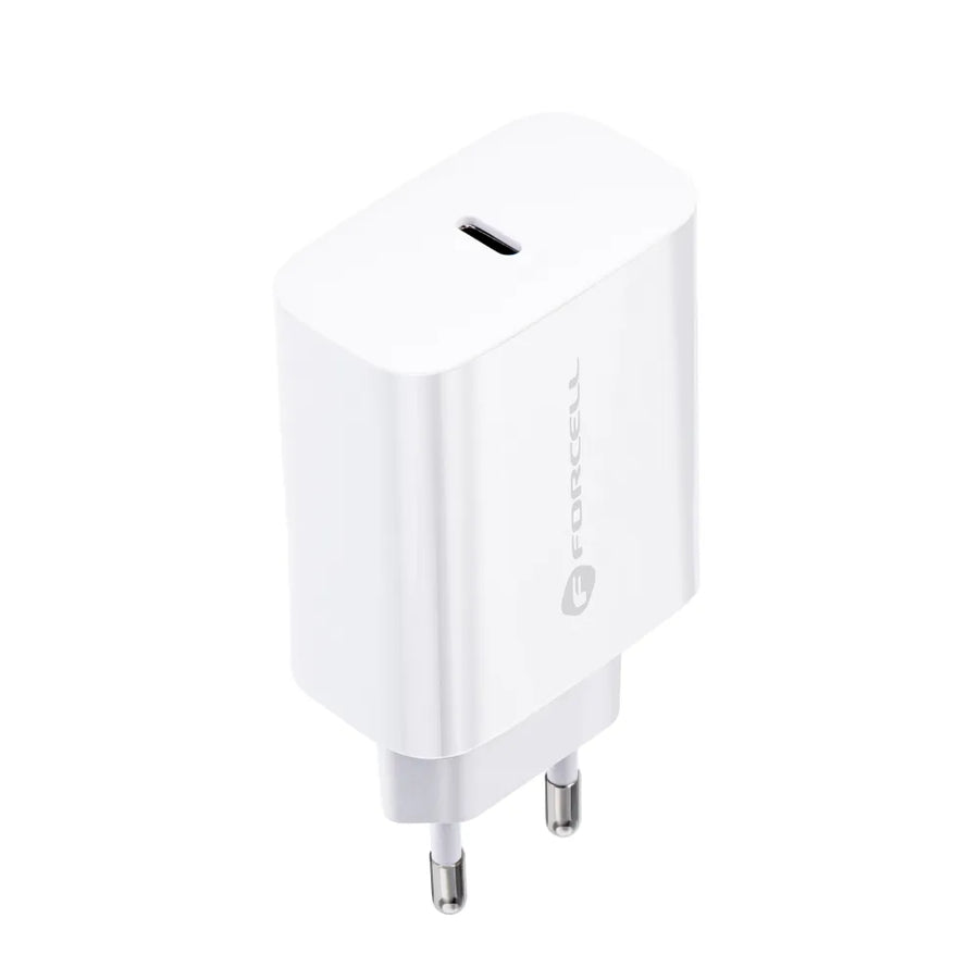 Forcell Oplader met USB-C naar USB-C kabel - 25 Watt - 1 meter - Wit