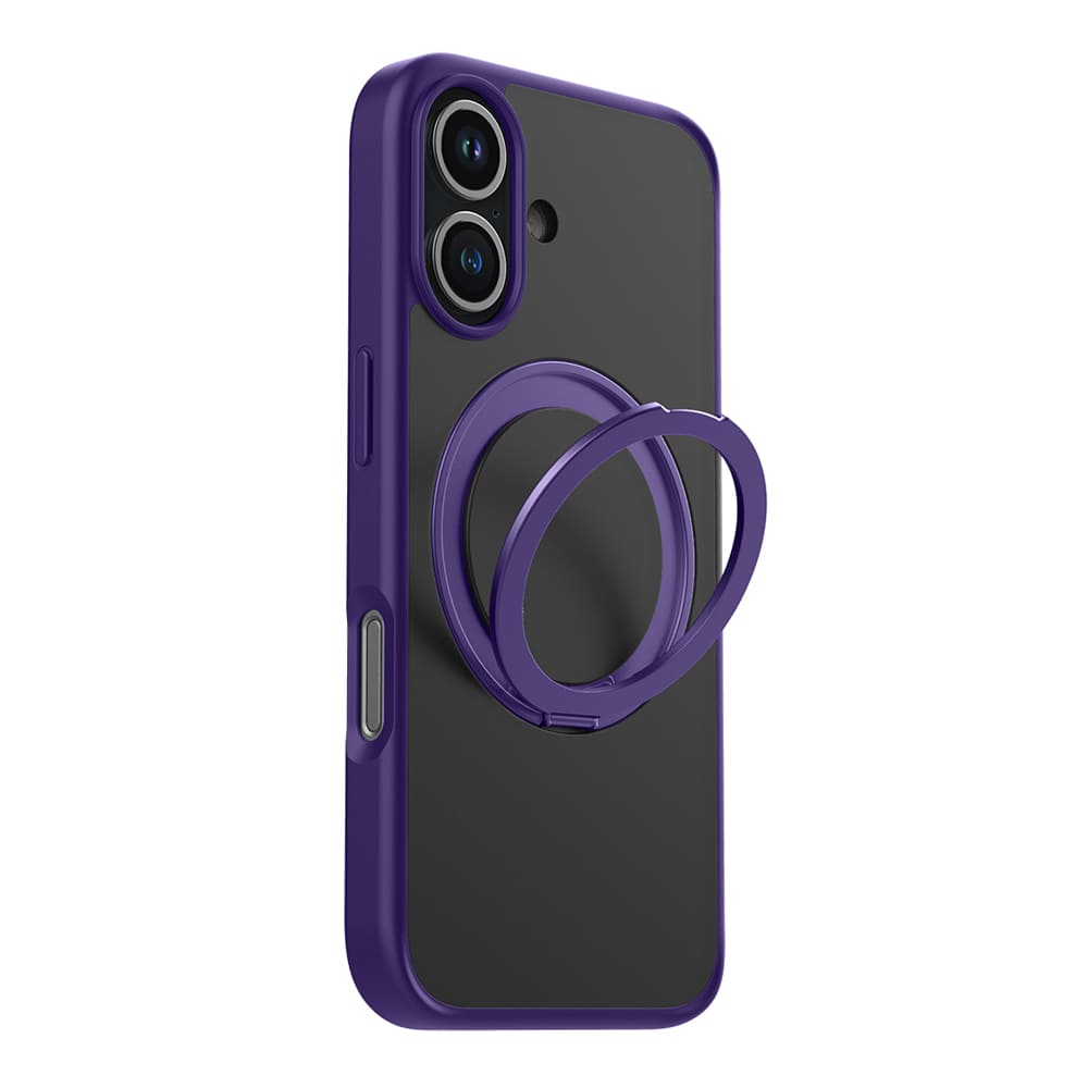 Casify Étui avec béquille réglable à 360° avec MagSafe pour iPhone 16 Violet foncé mat2