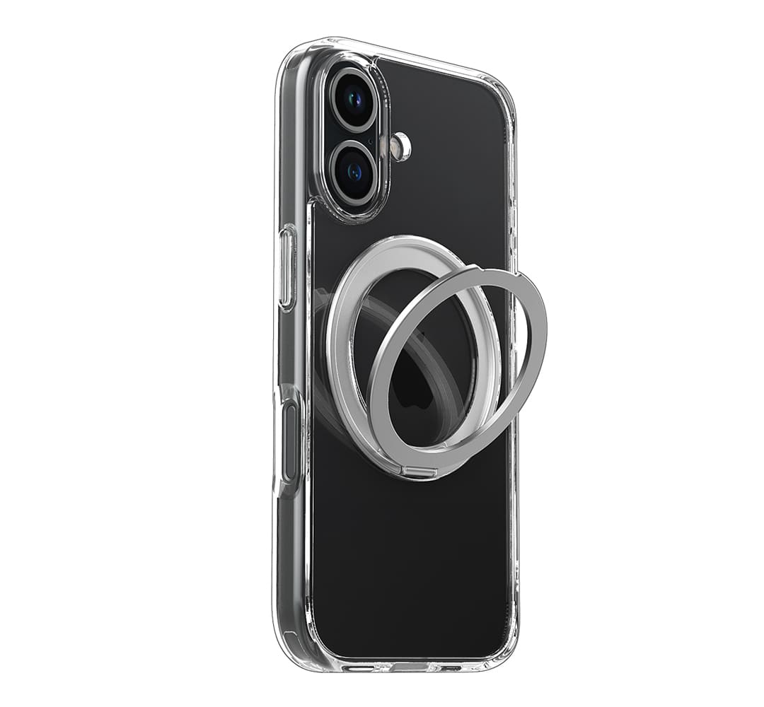 Casify Étui avec béquille réglable à 360° avec MagSafe pour iPhone 16 Plus Transparent2