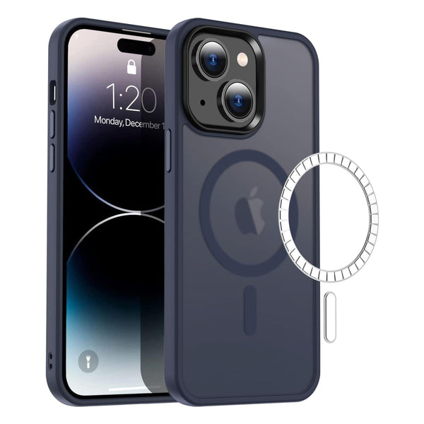 Casify Classic Hybrid iPhone Hoesje met MagSafe Mat Donkerblauw2