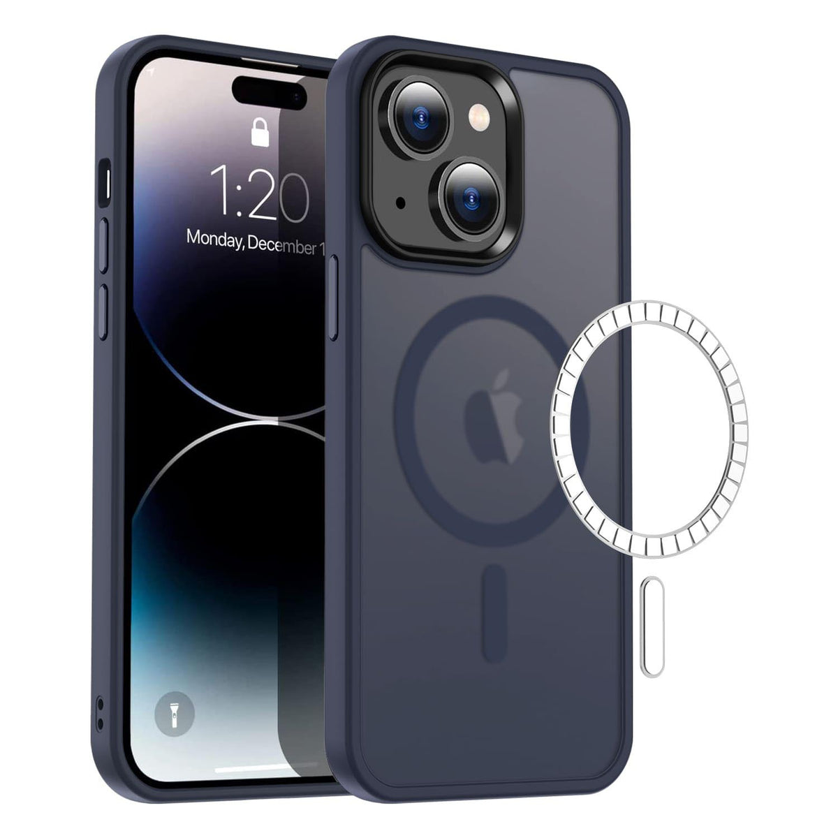 Casify Classic Hybrid iPhone Hoesje met MagSafe Mat Donkerblauw2