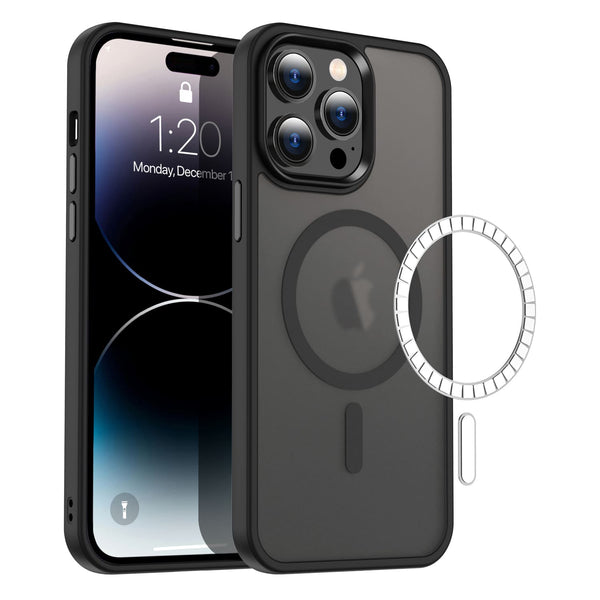 Casify Classic Hybrid iPhone Hoesje met MagSafe Mat Zwart