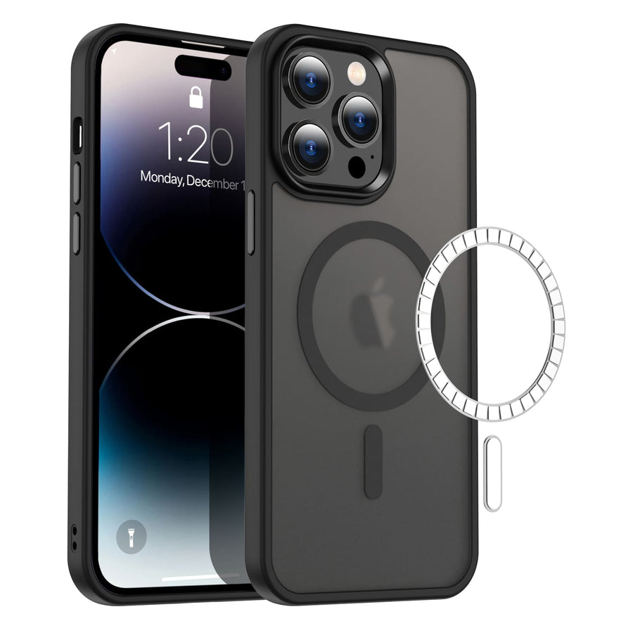 Casify Classic Hybrid iPhone Hoesje met MagSafe Mat Zwart