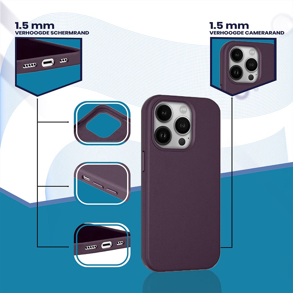 Étui en cuir Casify avec MagSafe Dark Purple2