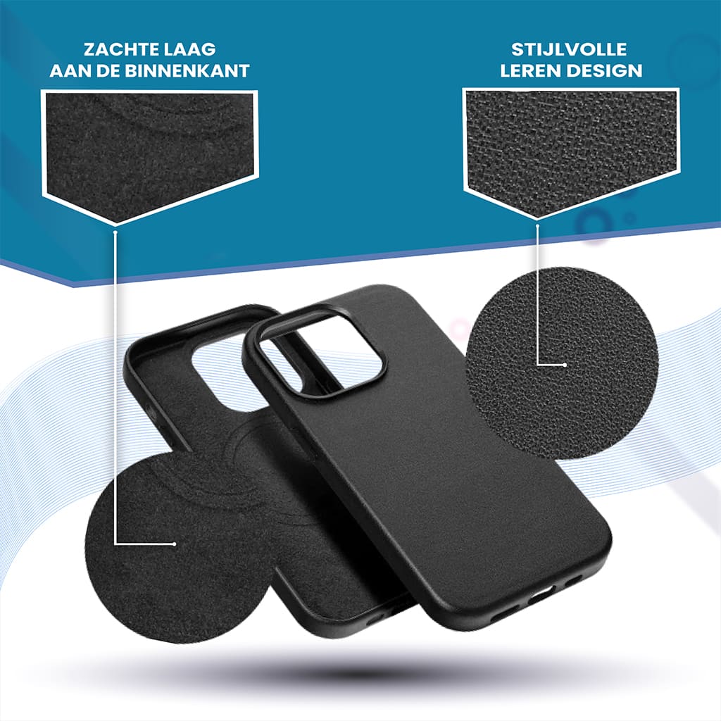 Étui en cuir Casify avec MagSafe Black3