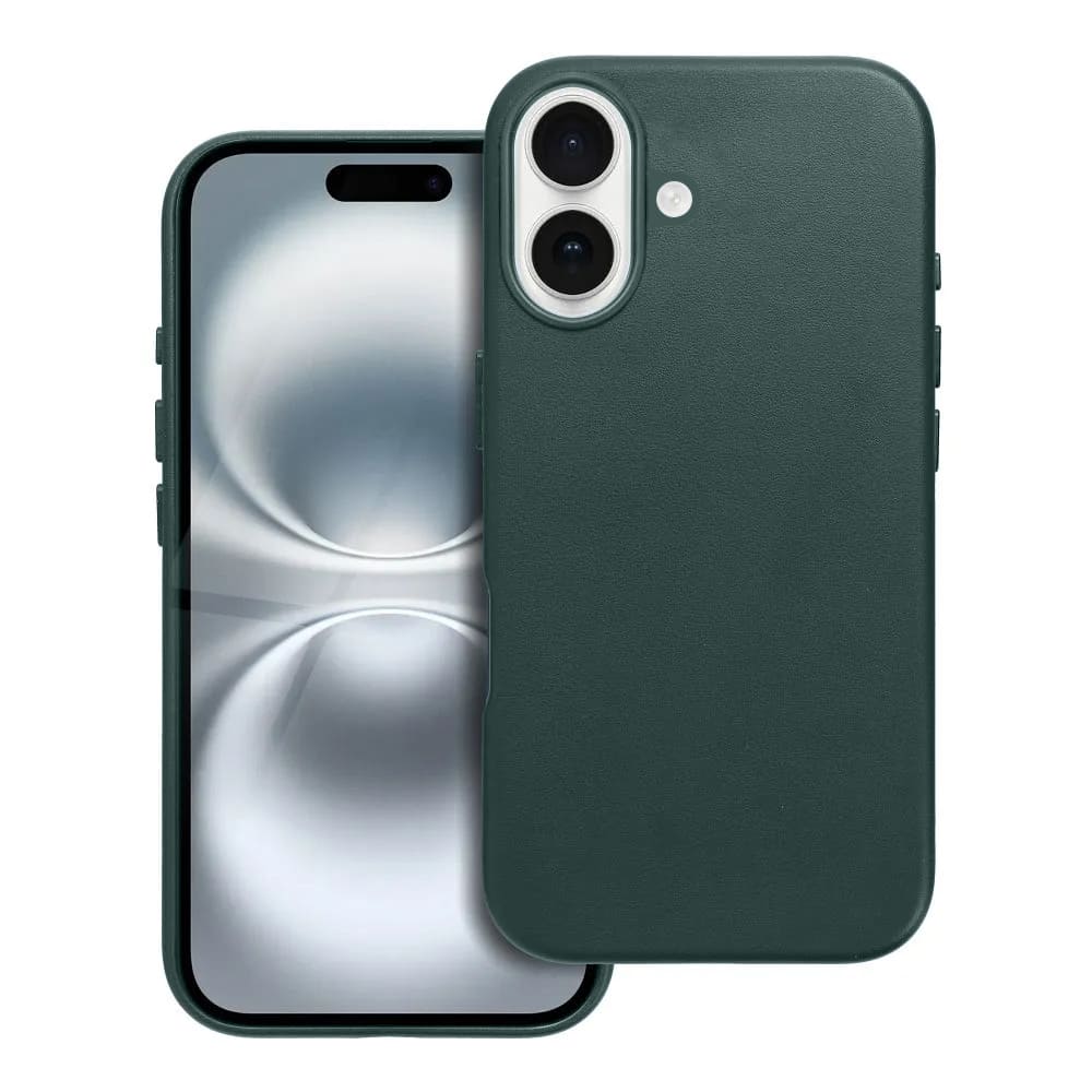 Casify Étui en cuir avec MagSafe pour iPhone 16 Vert forêt