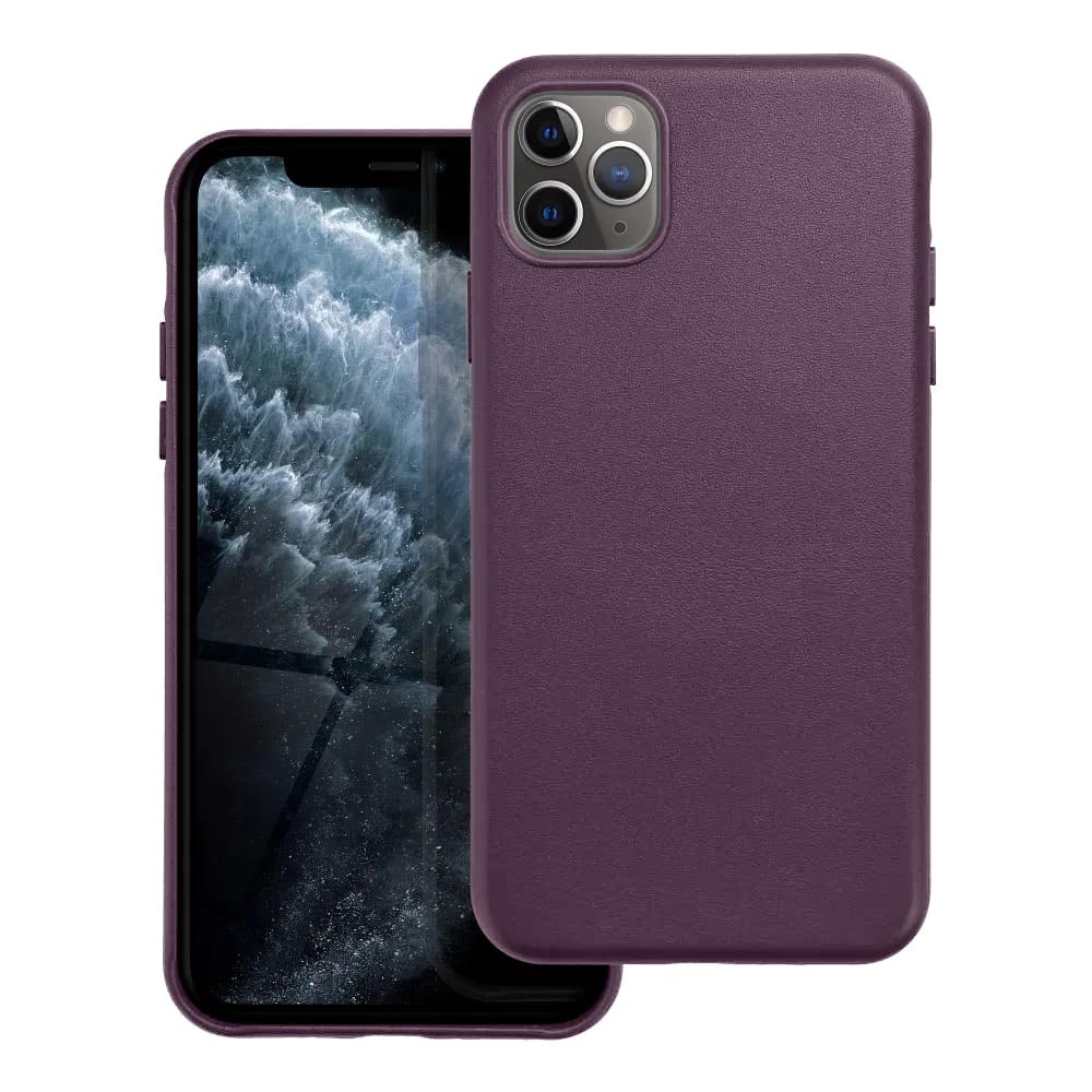 Casify Leren Hoesje met MagSafe voor iPhone 11 Pro Max Donkerpaars2