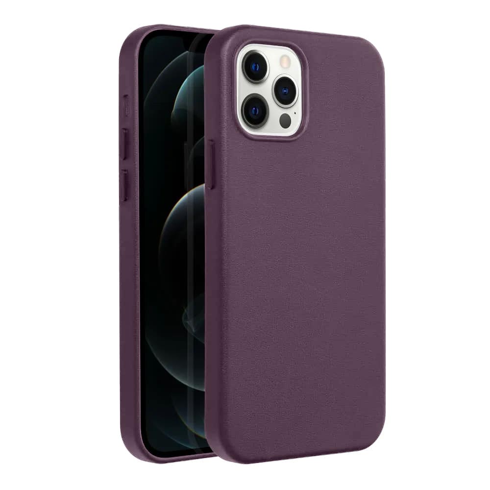 Casify Étui en cuir avec MagSafe pour iPhone 12 Pro Violet foncé