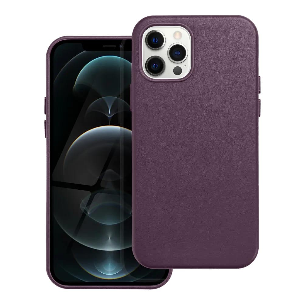 Étui en cuir Casify avec MagSafe pour iPhone 12 Pro Violet foncé2