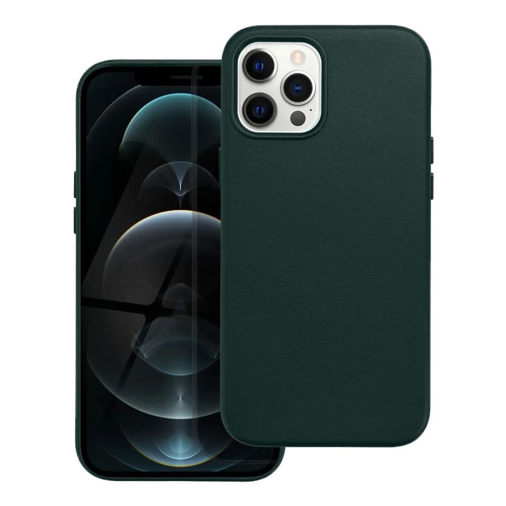 Étui en cuir Casify avec MagSafe pour iPhone 12 Pro Max Forest Green2