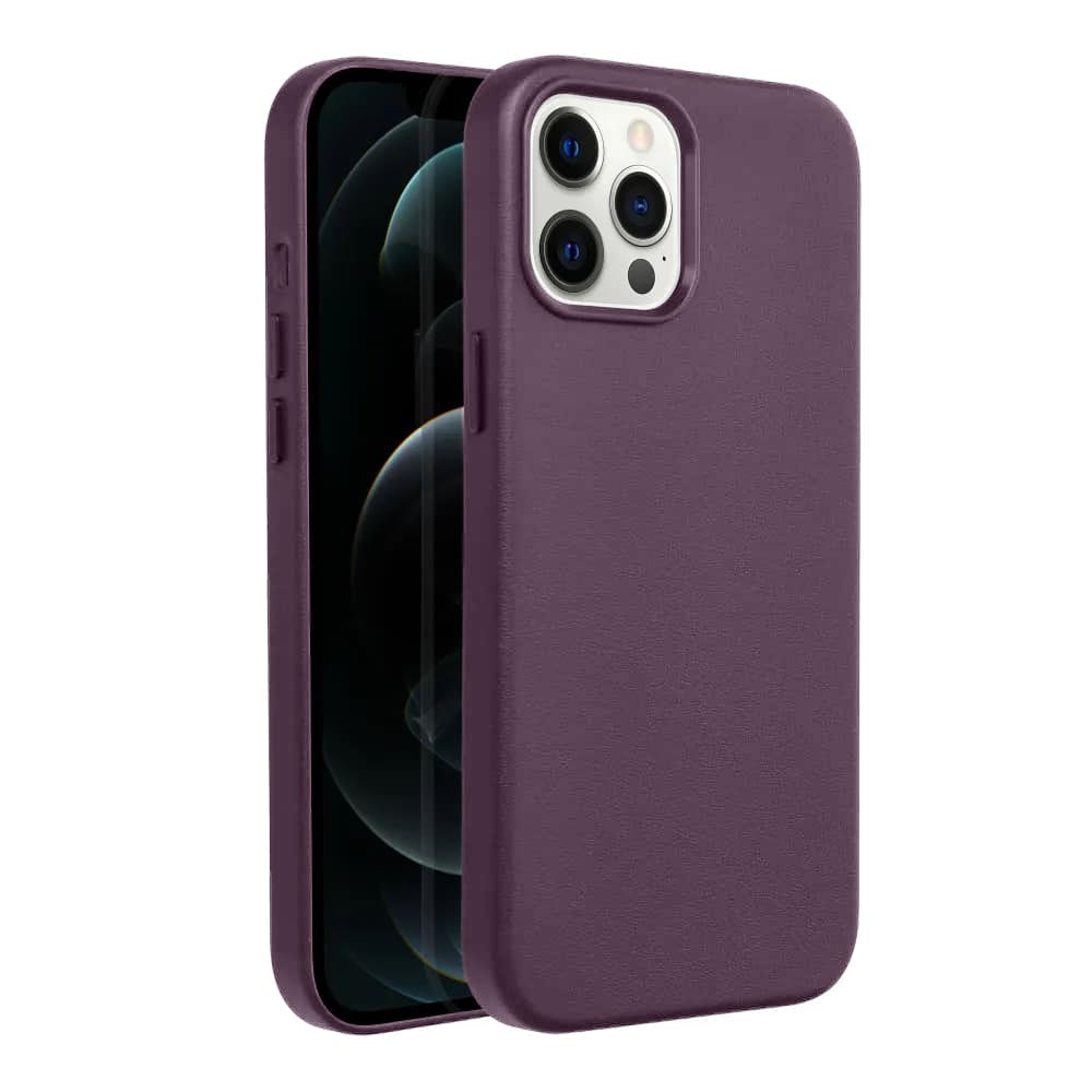 Casify Étui en cuir avec MagSafe pour iPhone 12 Pro Max Violet foncé