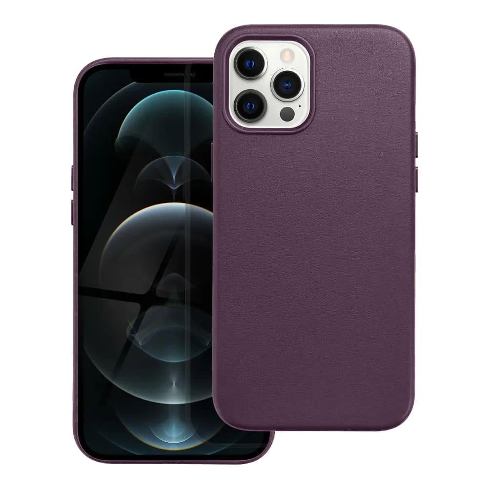 Étui en cuir Casify avec MagSafe pour iPhone 12 Pro Max Violet foncé2