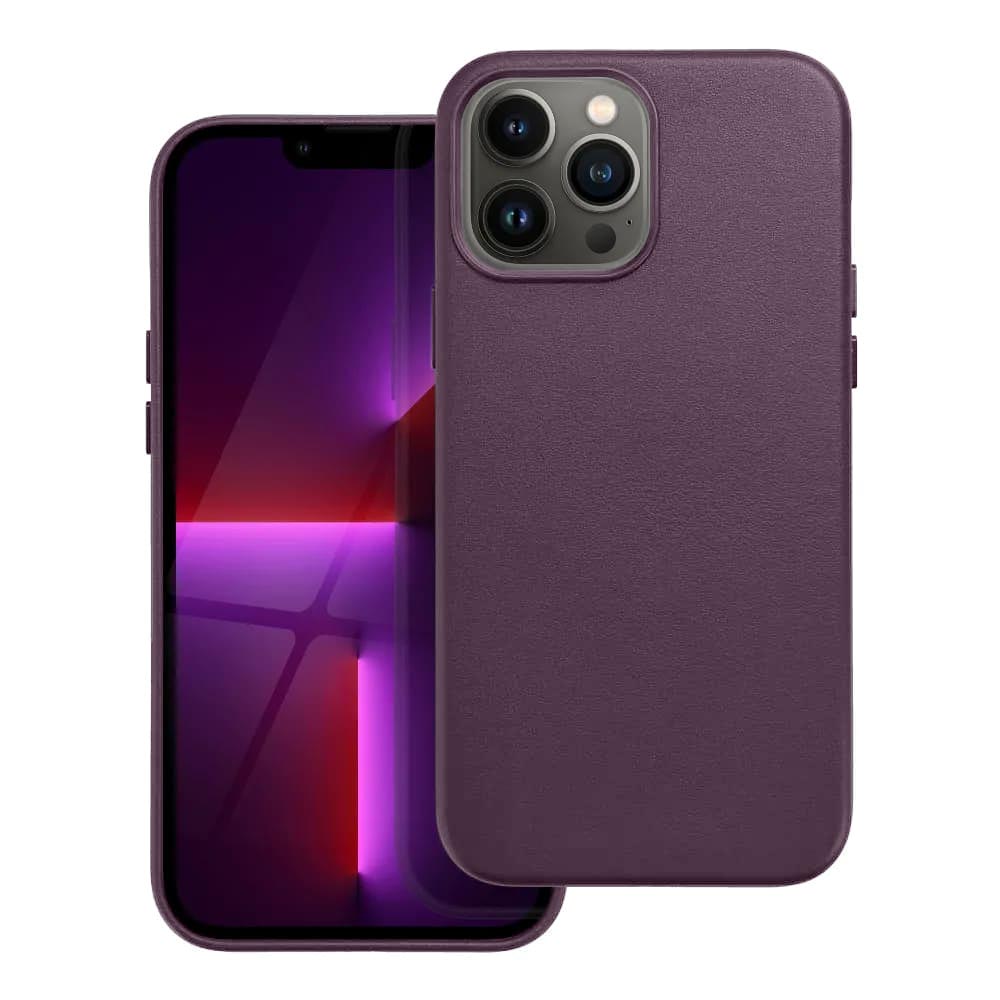 Étui en cuir Casify avec MagSafe pour iPhone 13 Pro Max Violet foncé2