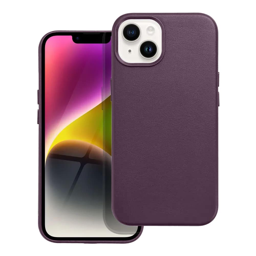 Étui en cuir Casify avec MagSafe pour iPhone 14 Violet foncé2