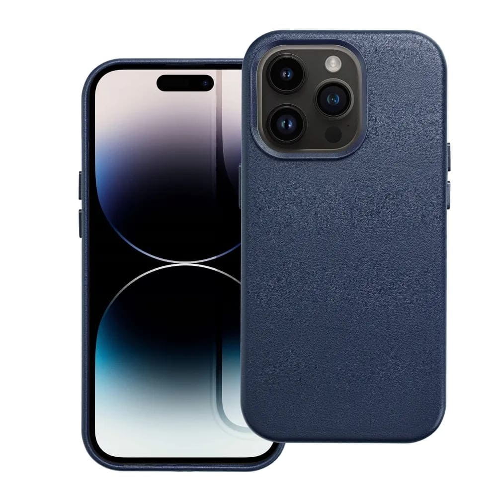Étui en cuir Casify avec MagSafe pour iPhone 14 Pro Bleu foncé2